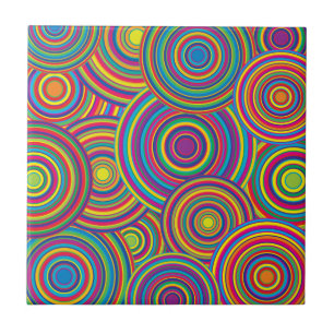 Azulejo El arco iris retro circunda el modelo