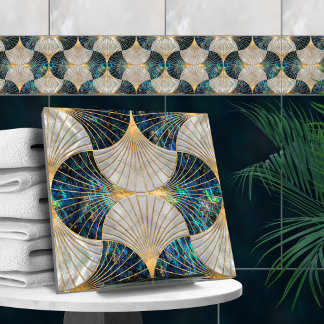 Azulejo El Art Deco de las conchas marinas: la concha de A
