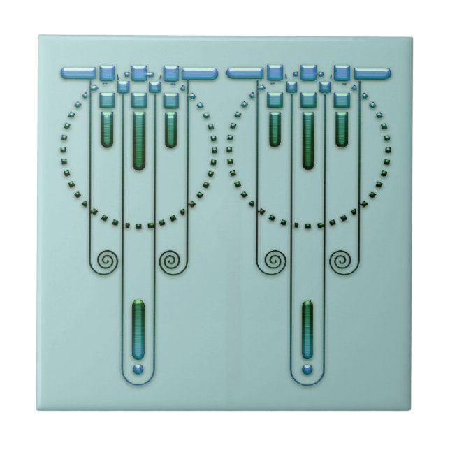 Azulejo El Art Decó "Tonos de" mosaico. (Frente)