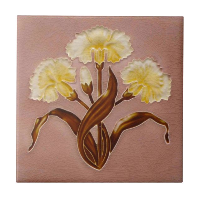 Azulejo El Art Nouveau de Repro Meakin Pega La Flora De Lo (Frente)