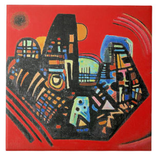 Azulejo El arte abstracto de Kandinsky, Negro-Rojo,