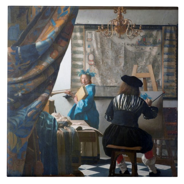Azulejo El arte de la pintura, Johannes Vermeer (Frente)