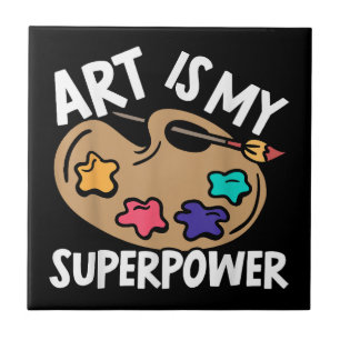 Azulejo El arte es mi superpotencia maestra artista pintor