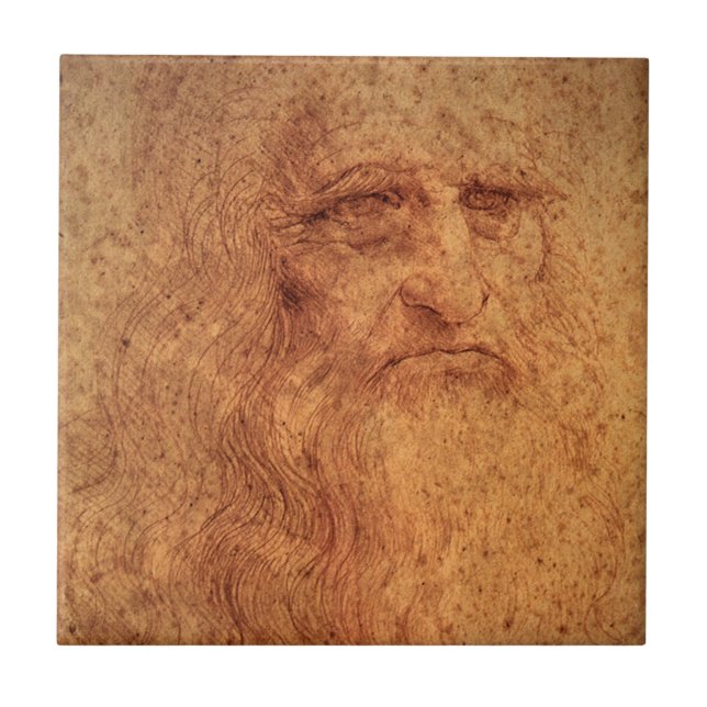 Azulejo El autorretrato y arte renacentista de Leonardo da (Frente)