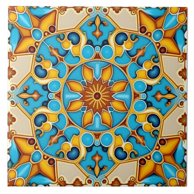 Azulejo El azúlejo castellano del Mediterráneo ruso decora (Frente)