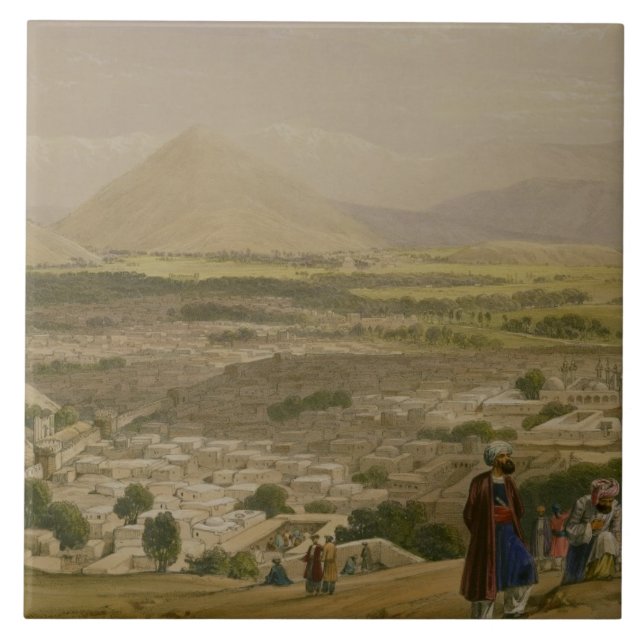 Azulejo El Balla Hissar y ciudad de Caubul, del Uppe (Frente)