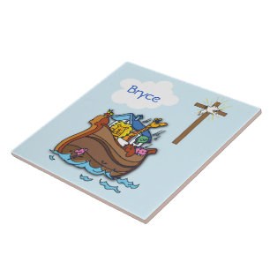 Azulejo El bautismo de bebé árabe del personalizable Noé, 