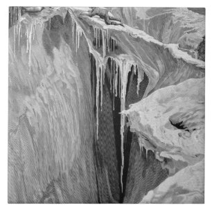 Azulejo El Bergschrund en la abolladura Blanche en 1865,