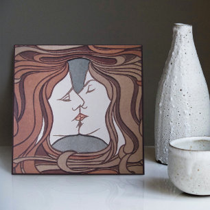 Azulejo El beso Peter Behrens Art Nouveau Art Deco