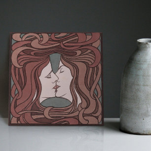 Azulejo El Beso Peter Behrens Arte Nouveau Art Deco Cerámi