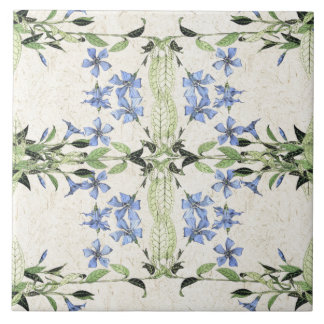 Azulejo El bígaro azul de Nouveau del arte francés florece