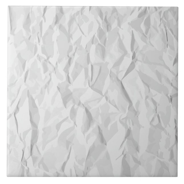 Azulejo El blanco arrugó la textura de papel (Frente)