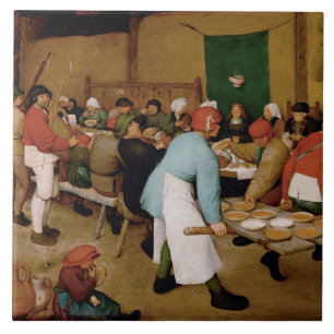 Azulejo El Boda campesino de Pieter Bruegel, el anciano