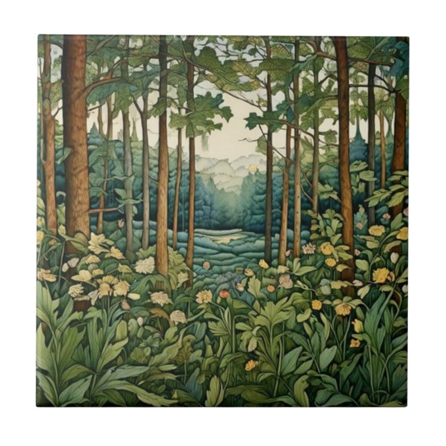 Azulejo El bosque (Frente)