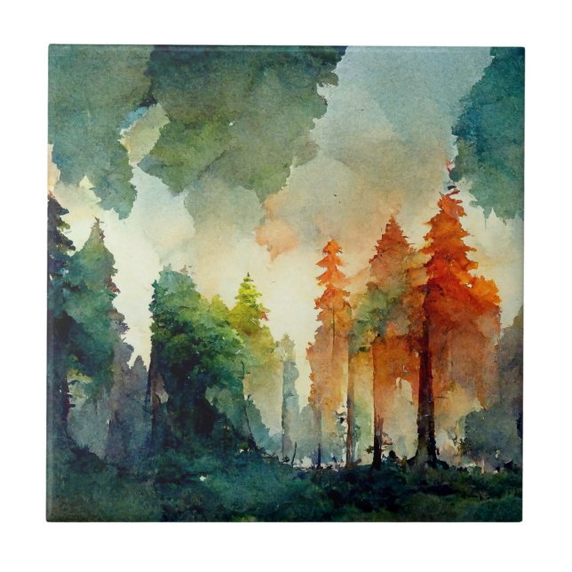 Azulejo El bosque (naturaleza) (Frente)