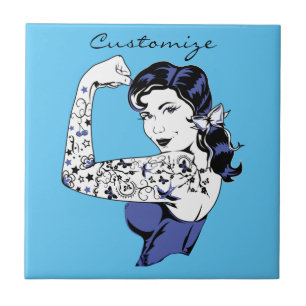 Azulejo El brazo Chica del tatuaje arriba Thunder_Cove