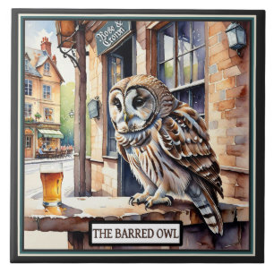 Azulejo El búho barred prohibido en un pub