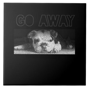 Azulejo El Bulldog inglés cachorro, la distancia social se
