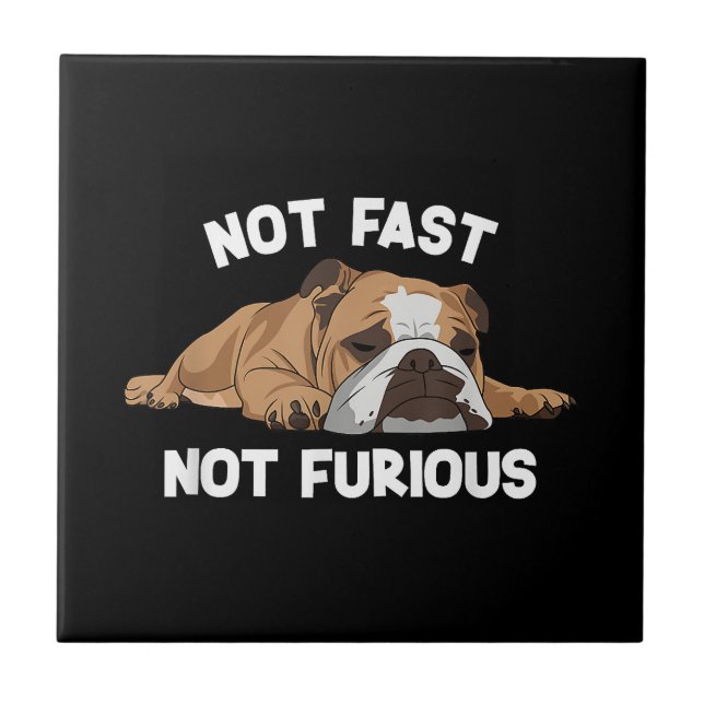 Azulejo El Bulldog inglés durmiendo no es rápido, no es cu (Frente)