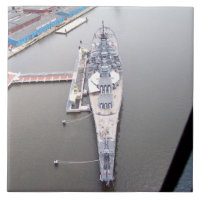 El buque de guerra New Jersey desde arriba