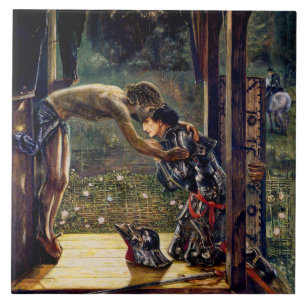 Azulejo El Caballero Misericordioso de Edward Burne-Jones