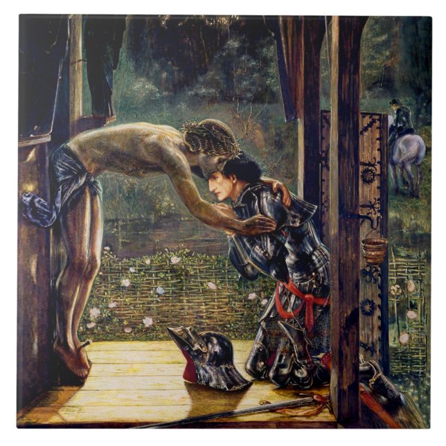 Azulejo El Caballero Misericordioso de Edward Burne-Jones (Frente)