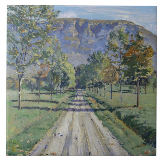 Azulejo El camino a Evordes (por Ferdinand Hodler) (Frente)