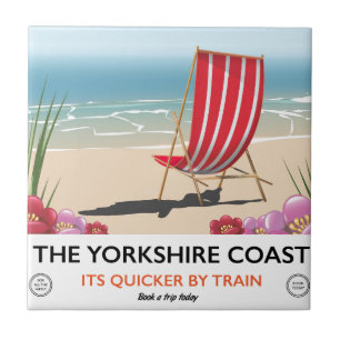 Azulejo El cartel vintage de la costa de Yorkshire junto a
