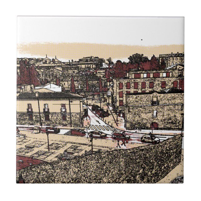 Azulejo El casco antiguo de Salamanca España (Frente)