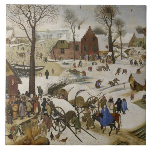 Azulejo El censo en Belén (por Pieter Bruegel)