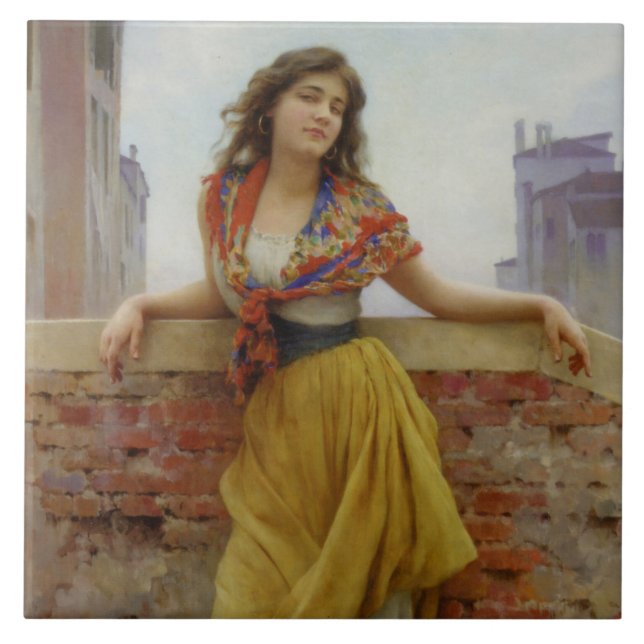 Azulejo El Chica de los transportistas de agua (Frente)