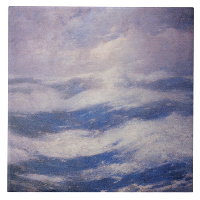 Azulejo El cielo y el océano (por Emil Carlsen) (Frente)