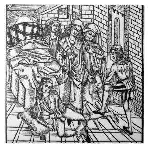Azulejo El cirujano dirige mientras que un ayudante se