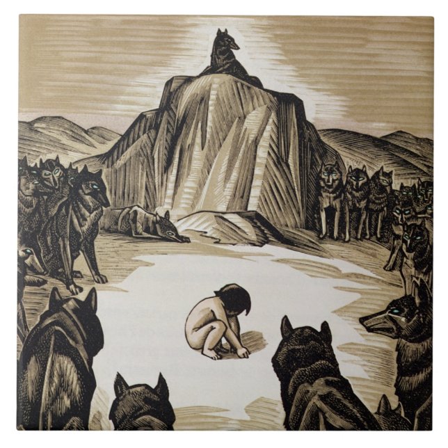 Azulejo El club del pueblo, "del libro de la selva", por (Frente)