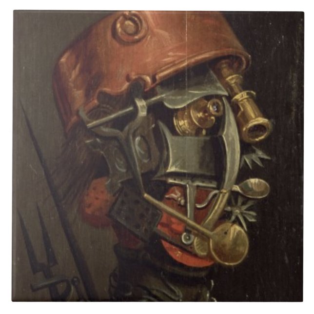 Azulejo El cocinero (aceite en el panel) (Frente)