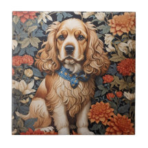 El Cocker Spaniel William Morris inspiró la floral