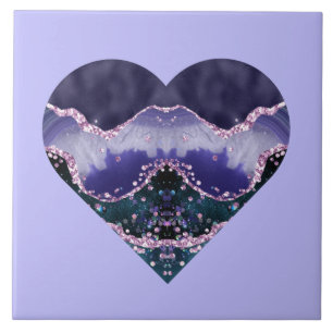 Azulejo El color de agua morado verde mira al corazón en 