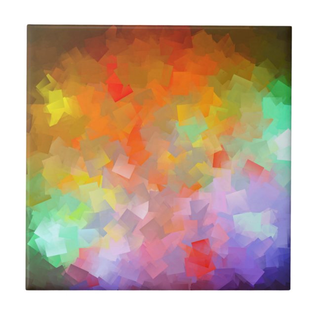 Azulejo El colorido y brillante cubismo moderno (Frente)