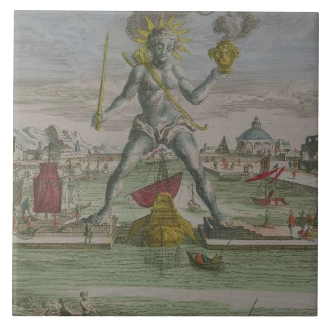 Azulejo El coloso de Rodas, detalle del strad de la (Frente)