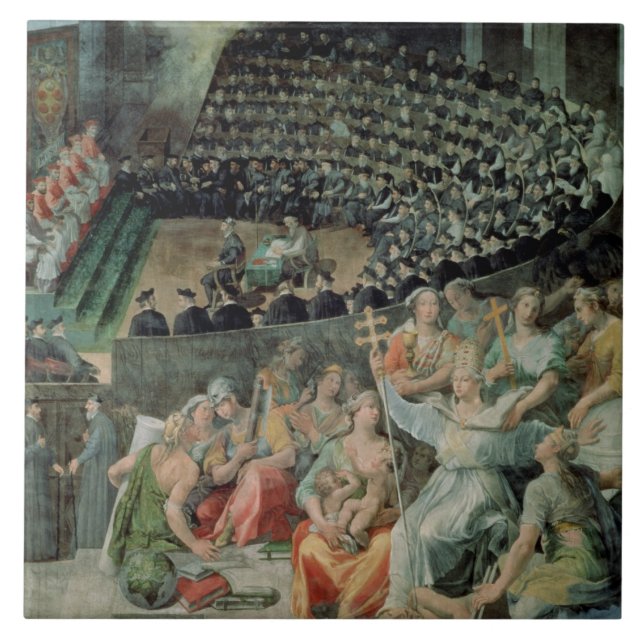 Azulejo El consejo de Trent, 1588-89 (fresco) (Frente)
