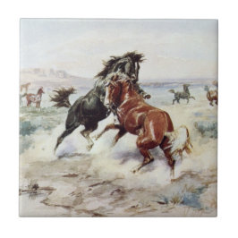 Azulejo El desafío (Stallions Fighting)