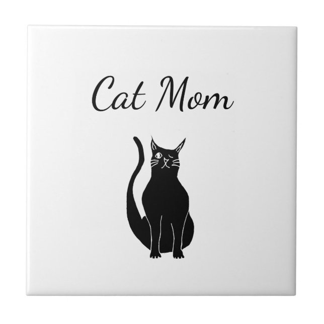 Azulejo El día de la madre de una Personalizado de gato ne (Frente)