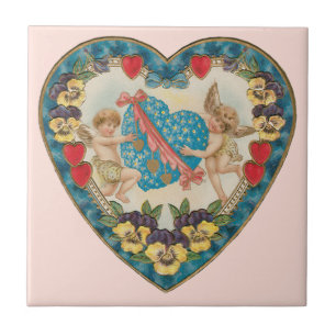 Azulejo El día de San Valentín antiguo, ángeles de época e