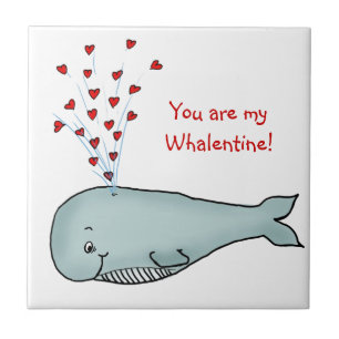 Azulejo El día de San Valentín - ballena linda con los