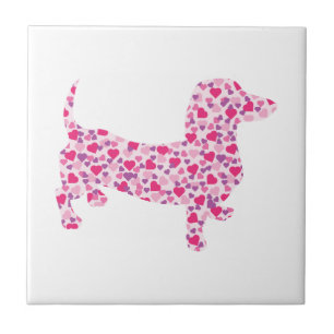 Azulejo El día de San Valentín Dachshund