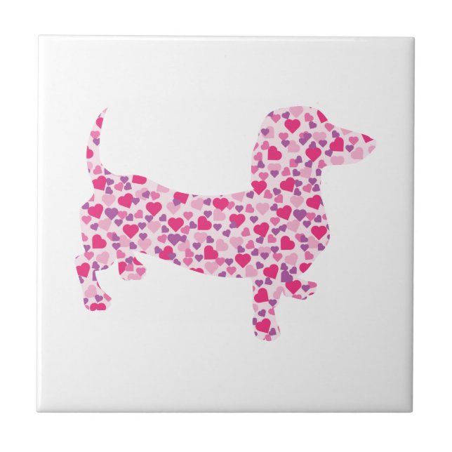 Azulejo El día de San Valentín Dachshund (Frente)