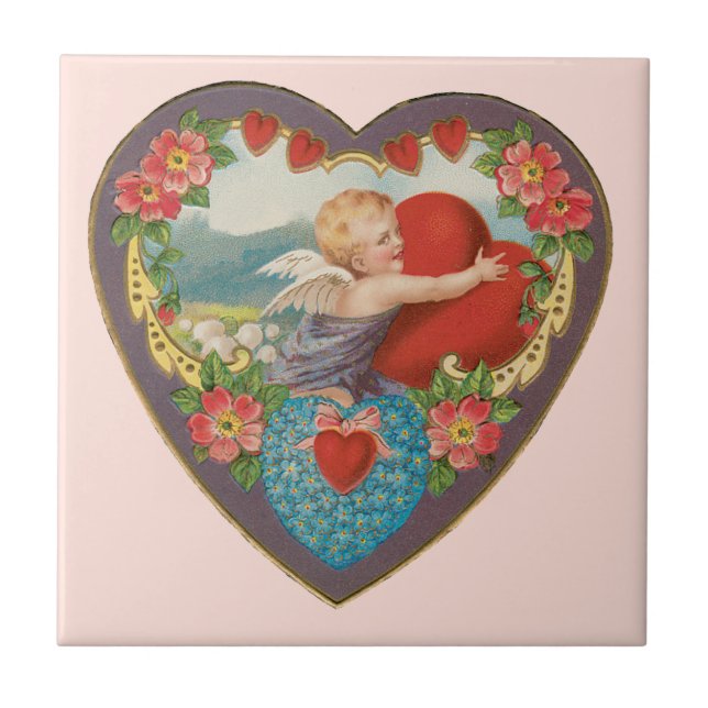 Azulejo El día de San Valentín de época, Corazones de Cher (Frente)