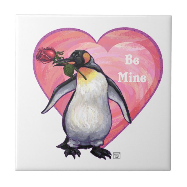 Azulejo El día de San Valentín Penguin (Frente)