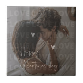Azulejo El día de San Valentín personalizado Foto de parej