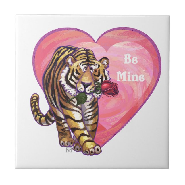 Azulejo El día de San Valentín Tiger (Frente)
